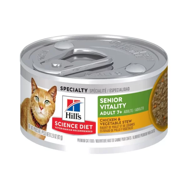 HILL'S SCIENCE PLAN Adult 7+ Senior Vitality Wet Cat Food Chicken and Vegetable Flavour