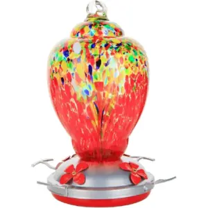 Handblown Glass Hummingbird Feeder