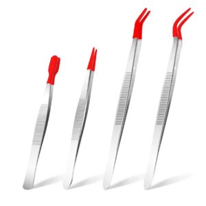 Stainless steel tweezers with rubber end