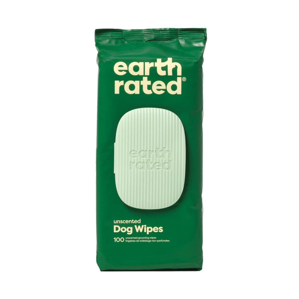 Earth Rated Hypo-Allergenic Dog Wipes for Paws, Body and Bums 100pk