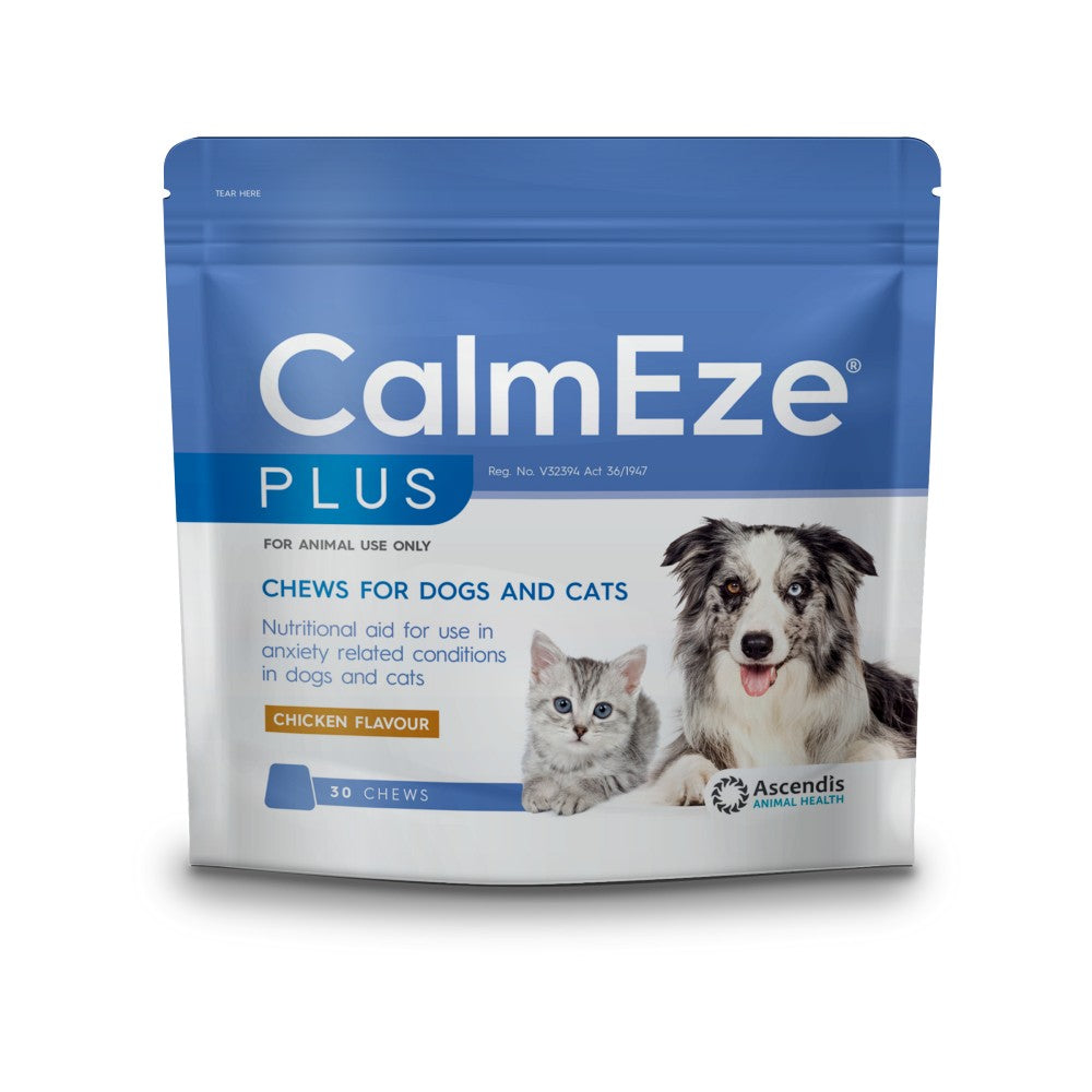 Calmeze Plus Calming Chews For Dogs & Cats Flavoured Pouch of 30