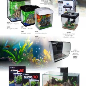 SQUARE DESKTOP TANK, INCL LED LIGHT (245x245x260mm)
