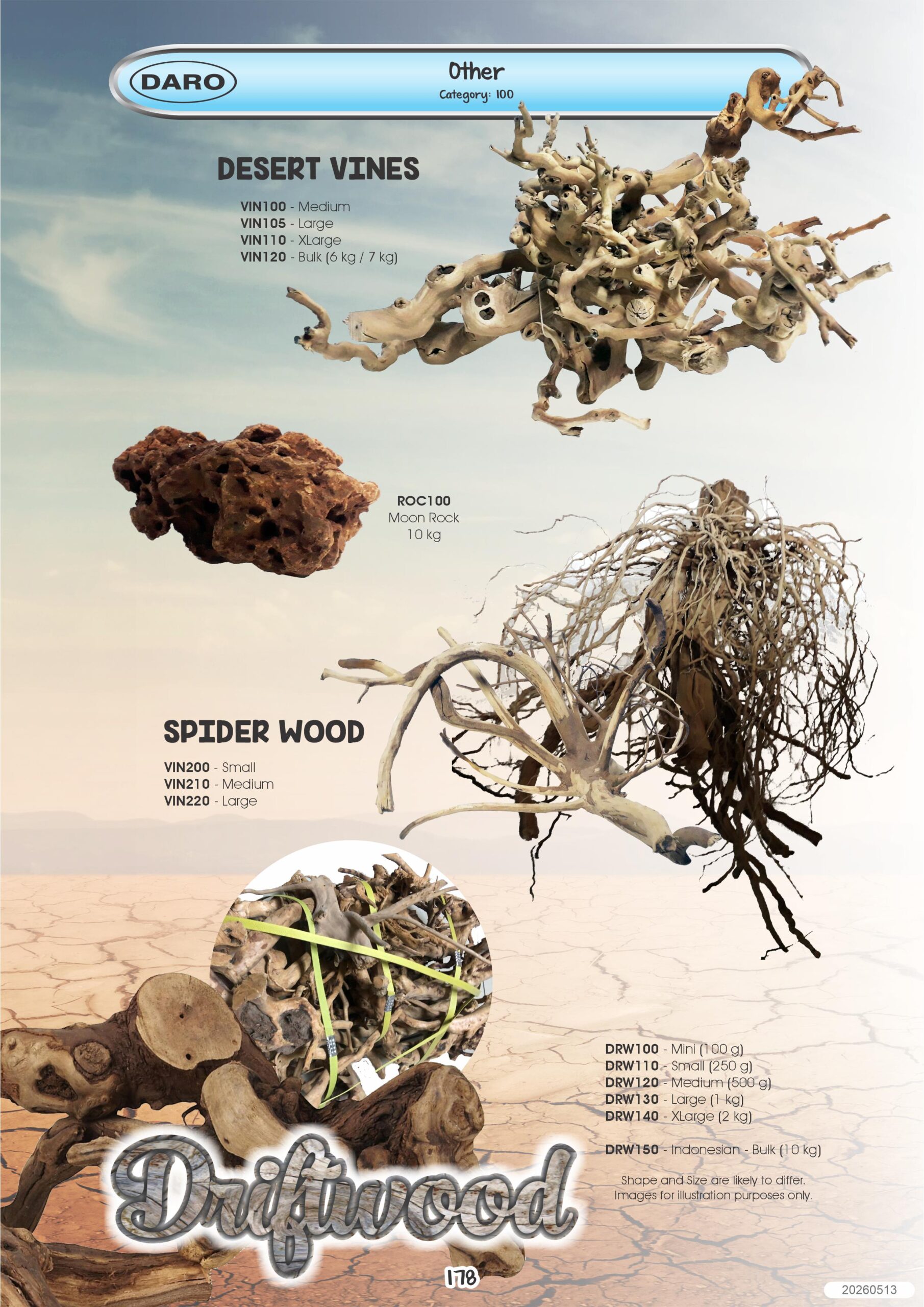 INDONESIA DRIFTWOOD - medium ( 500 grams )