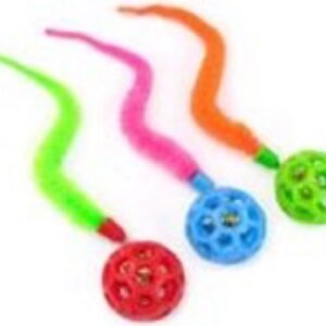 Cat Toy colour bell ball with fur stick