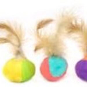 Cat Toy colour ball with feather